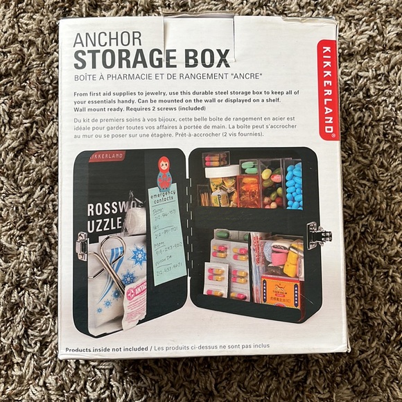 Kikkerland anchor box blue latching new in box - Picture 8 of 8